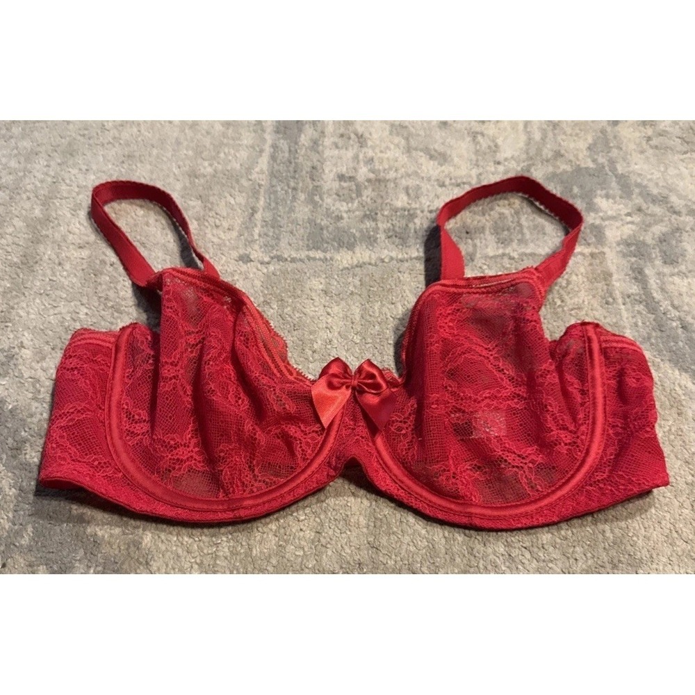 Passionata by Chantelle Red Unlined Underwire Demi Bra Size 34DD